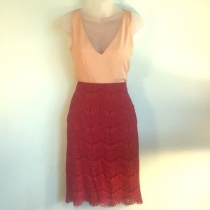 🍀3/$15🌿Burgundy Lace Pencil Skirt